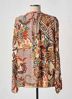 Blouse imprimé fantaisie manches longues beige GEISHA femme