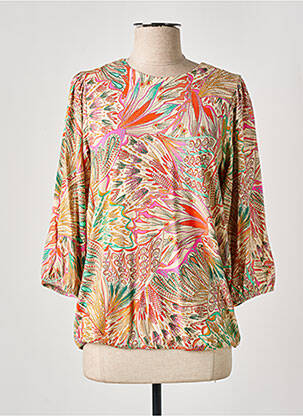 Blouse tissage popeline manches longues beige GEISHA femme