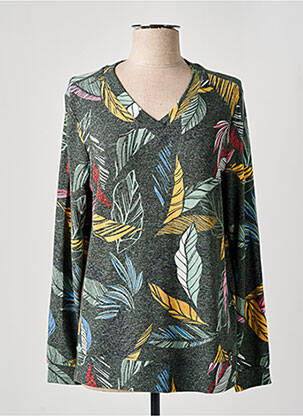 Pull tissage chiné manches longues gris CECIL femme