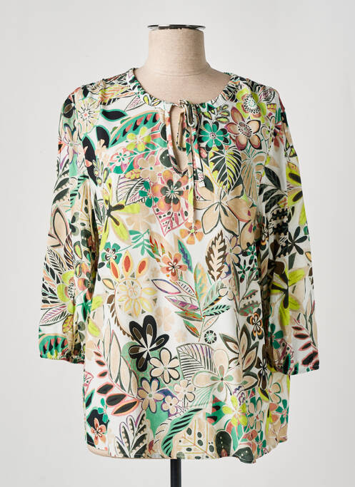 Blouse imprimé fantaisie manches longues blanc GEISHA femme