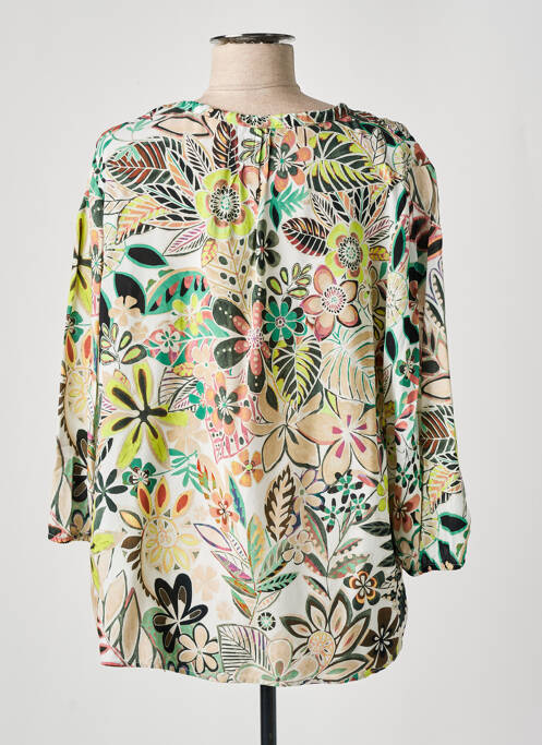 Blouse imprimé fantaisie manches longues blanc GEISHA femme