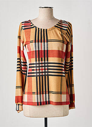 Pull coupe cintrée manches longues jaune LO! LES FILLES femme