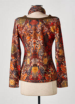 Pull coupe cintrée manches longues orange LO! LES FILLES femme