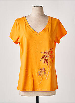T-shirt coupe droite manches courtes orange GOA GOA femme