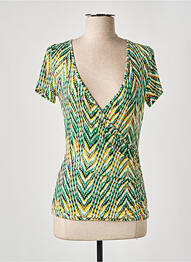 Top stretch manches courtes vert MORGAN femme