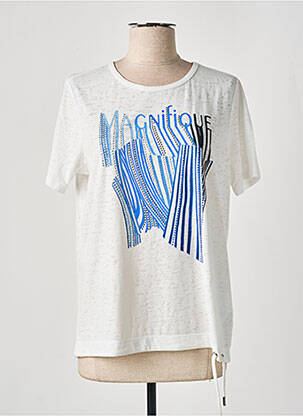Top imprimé fantaisie manches courtes blanc CECIL femme