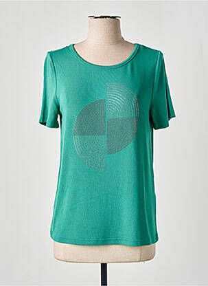 Top tissage jersey manches courtes vert STREET ONE femme
