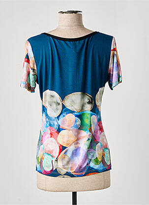 Top tissage jersey manches courtes bleu LO! LES FILLES femme