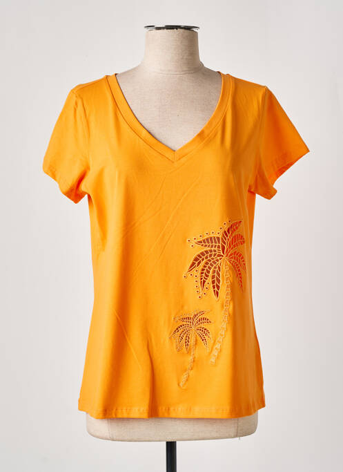T-shirt coupe droite manches courtes orange GOA GOA femme