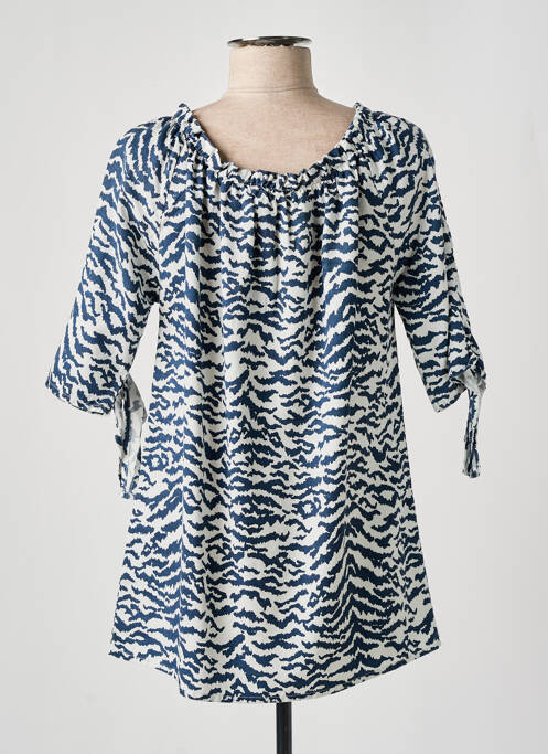 Tunique manches courtes bleu GEISHA pour femme