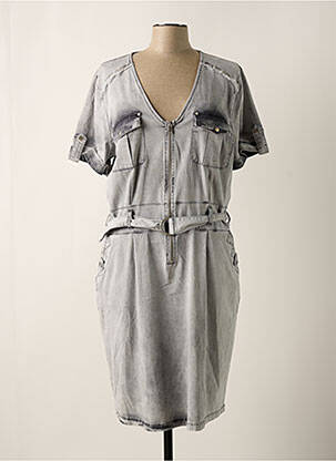 Robe mi-longue manches courtes manches courtes gris EVA KAYAN femme