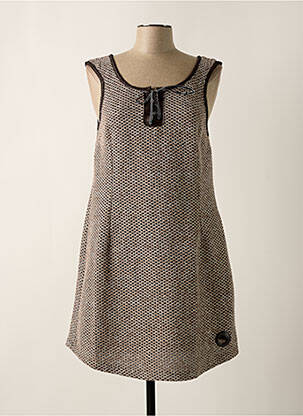 Robe pull tissage chiné sans manche beige LO! LES FILLES femme