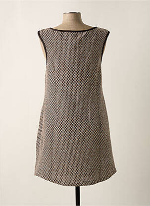 Robe pull tissage chiné sans manche beige LO! LES FILLES femme