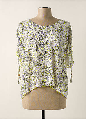 Blouse tissage popeline manches 3/4 blanc EVA KAYAN femme