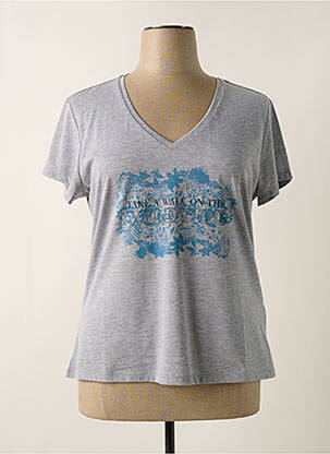 T-shirt gris EVA KAYAN pour femme