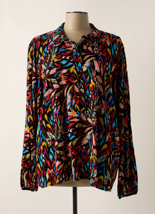 Blouse imprimé fantaisie manches longues noir GEISHA femme