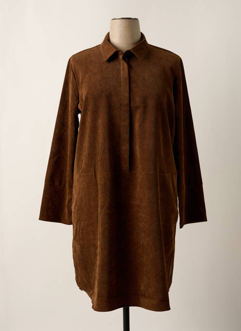 Robe mi-longue marron GEISHA pour femme