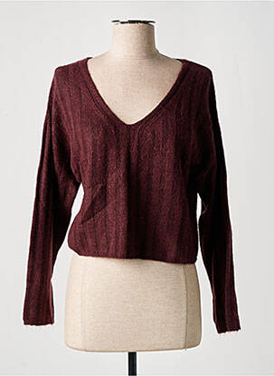 Pull tissage chiné manches longues marron ESPRIT femme