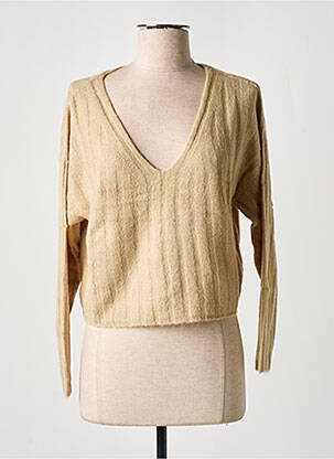Pull tissage chiné manches longues beige ESPRIT femme