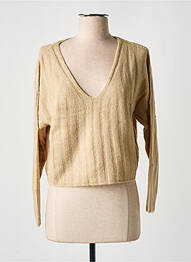 Pull tissage chiné manches longues beige ESPRIT femme
