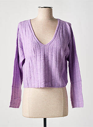 Pull tissage chiné manches longues violet ESPRIT femme
