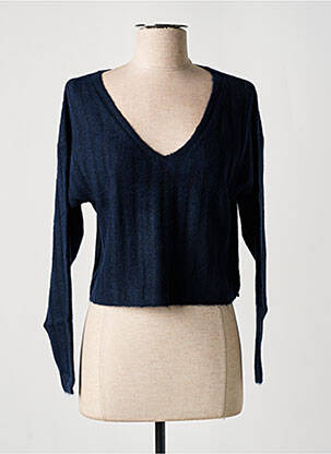 Pull tissage chiné manches longues bleu ESPRIT femme