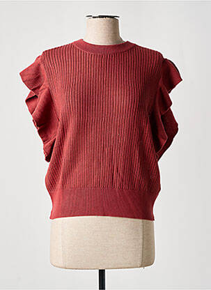 Pull stretch manches courtes orange ESPRIT femme