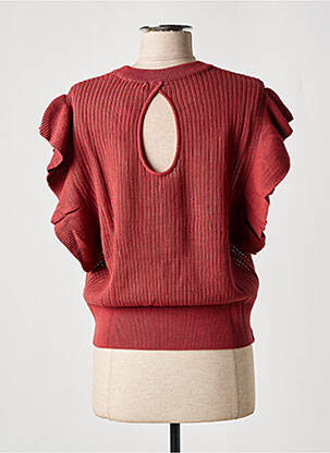 Pull stretch manches courtes orange ESPRIT femme