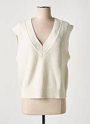 Pull col v sans manche beige ESPRIT femme