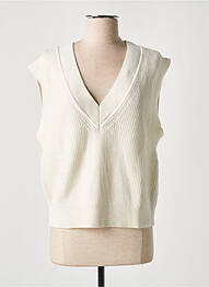 Pull col v sans manche beige ESPRIT femme