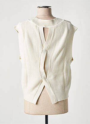 Pull col v sans manche beige ESPRIT femme
