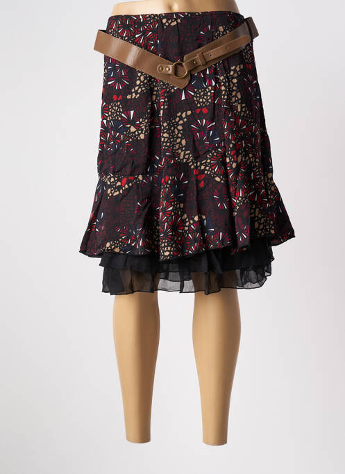 Jupe mi-longue coupe évasée rouge MOKA'S femme