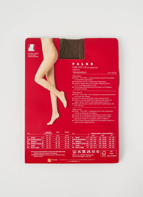 Collants gris FALKE pour femme