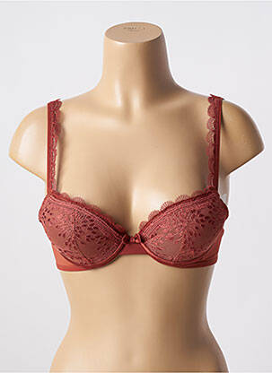 Soutien-gorge effet matière satinée haut soutien-gorge avec mousse de rembourrage amovible marron SIMONE PERELE femme