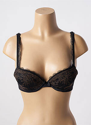 Soutien-gorge effet matière satinée haut soutien-gorge avec mousse de rembourrage amovible noir SIMONE PERELE femme