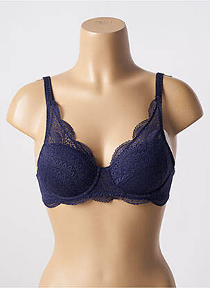 Soutien-gorge effet matière satinée haut soutien-gorge emboitant bleu SIMONE PERELE femme