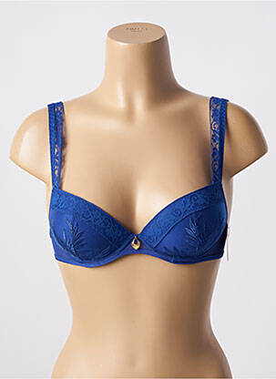 Soutien-gorge effet matière satinée haut soutien-gorge push-up bleu AUBADE femme