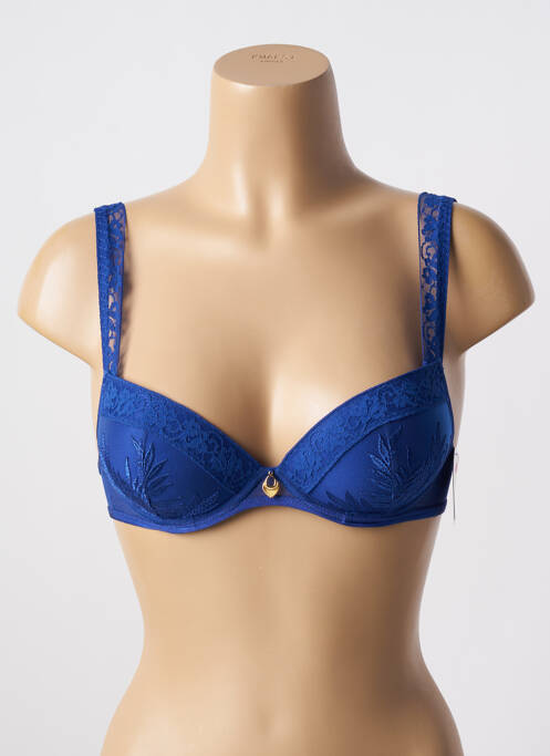 Soutien-gorge effet matière satinée haut soutien-gorge push-up bleu AUBADE femme