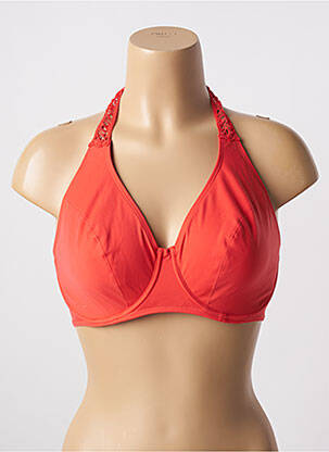 Haut de maillot de bain stretch haut soutien-gorge emboitant rouge EMPREINTE femme