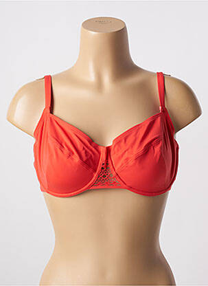 Haut de maillot de bain stretch haut soutien-gorge emboitant rouge EMPREINTE femme