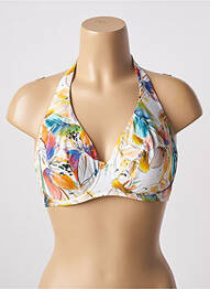 Haut de maillot de bain stretch haut soutien-gorge emboitant blanc EMPREINTE femme