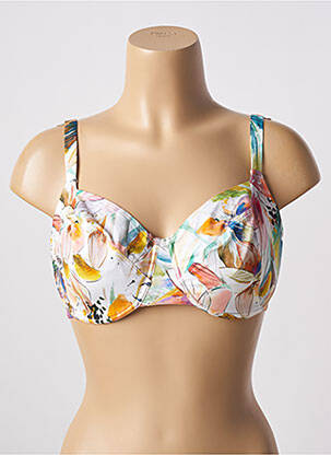 Haut de maillot de bain stretch haut soutien-gorge balconnet blanc EMPREINTE femme