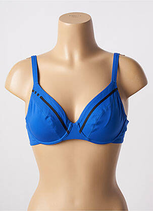 Haut de maillot de bain stretch haut soutien-gorge balconnet bleu EMPREINTE femme