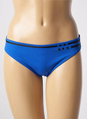 Bas de maillot de bain effet matière satinée culotte bleu EMPREINTE femme