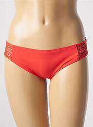 Bas de maillot de bain effet matière satinée culotte rouge EMPREINTE femme