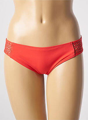 Bas de maillot de bain effet matière satinée culotte rouge EMPREINTE femme