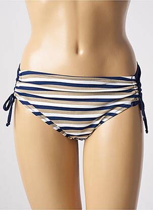 Bas de maillot de bain effet matière satinée culotte bleu ANTIGEL femme