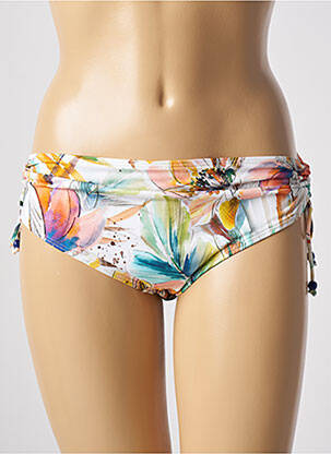 Bas de maillot de bain imprimé fantaisie culotte blanc EMPREINTE femme
