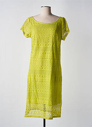 Robe mi-longue manches courtes manches courtes vert AGATHE & LOUISE femme
