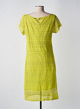 Robe mi-longue manches courtes manches courtes vert AGATHE & LOUISE femme
